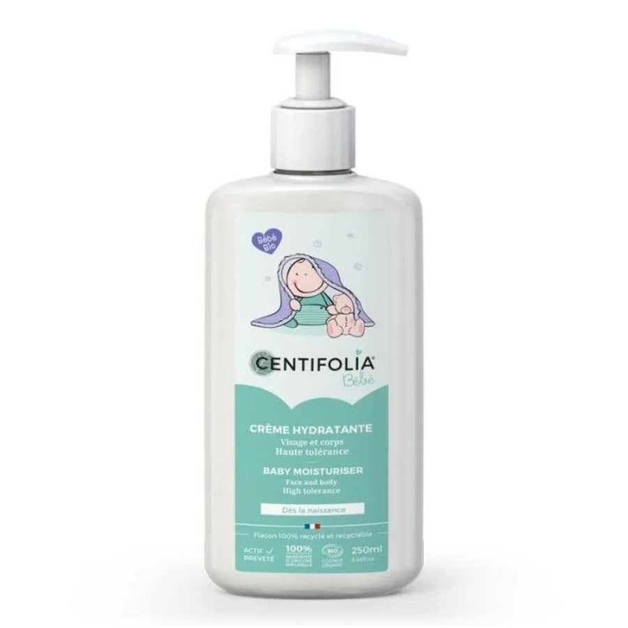 Un crème hydratante bébé de 250 ml de la marque Centifolia.