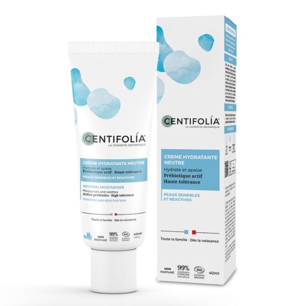 Un crème hydratante neutre de 40 ml de la marque Centifolia.