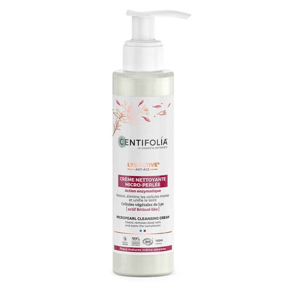 Une crème nettoyante micro-perlée de 145ml de la marque Centifolia.