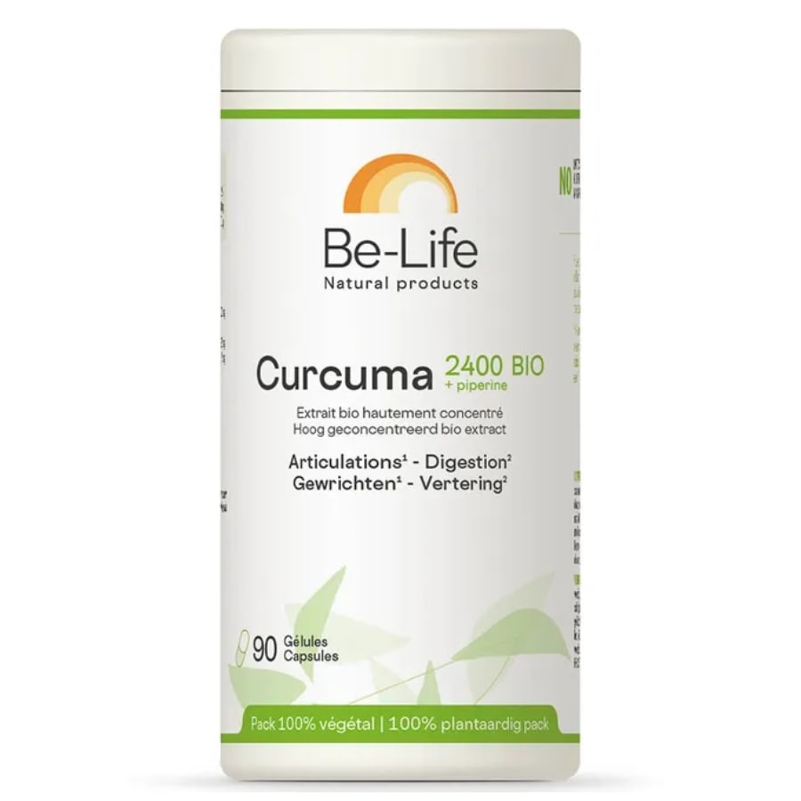 Une boite de Curcuma Bio + Pipérine de 90 Gélules de la marque Be-Life