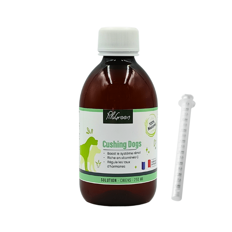 Bouteille de 250ml de Cushing dogs pour booster le système rénal de Pilagreen