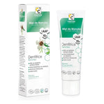 Le recto du dentifrice blancheur au miel de manuka IAA 15+ 75 ml de la marque Comptoirs et Compagnies