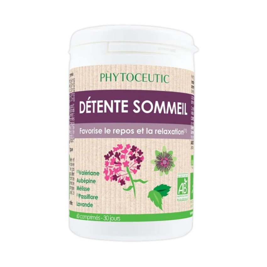 Une boite de complément Détente & Sommeil Bio de 60 comprimés de la marque Phytoceutic