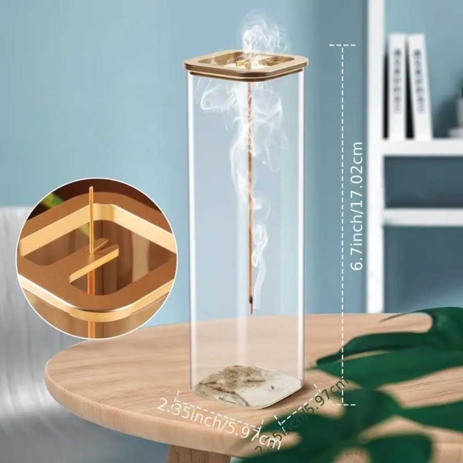 Diffuseur d'encens en Verre cubique - Design épuré