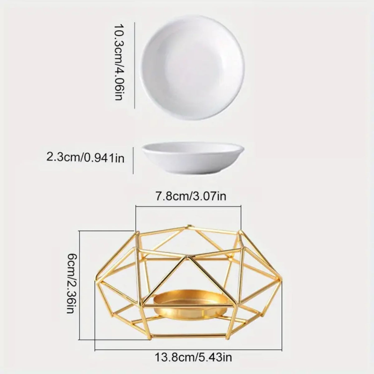 Les dimensions du Diffuseur d’Huiles Essentielles Métal et Céramique Style Industriel