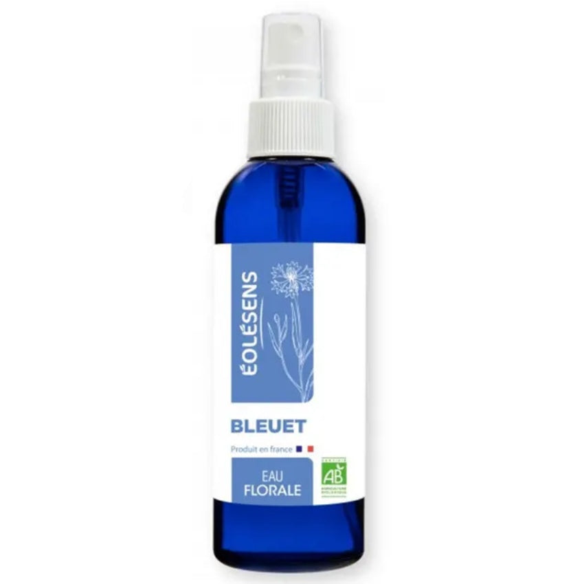 Un flacon d'eau florale de bleuet bio 200 ml de la marque Eolesens
