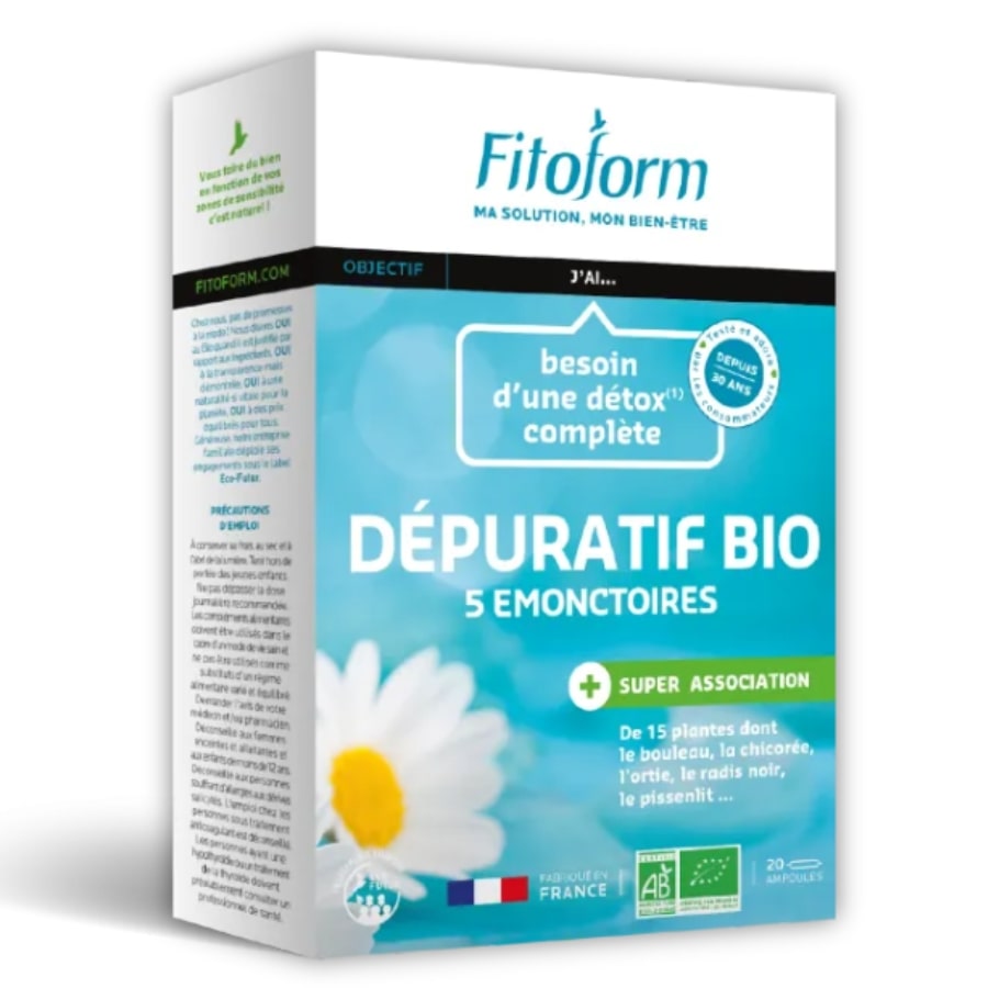 Dépuratif, 17 Plantes Bio - 20 Ampoules De 10 Ml - Fitoform