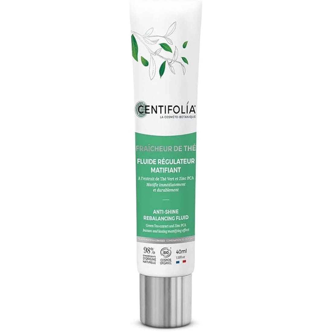 Un fluide régulateur matifiant de 40 ml de la marque Centifolia 