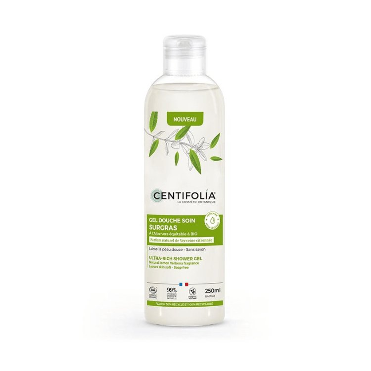 Un gel douche surgras à la verveine citronnée de 250ml de la marque Centifolia