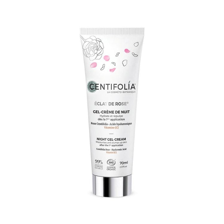 Un tube de Gel Éclat de Rose Crème de Nuit de 70 ml de la marque Centifolia