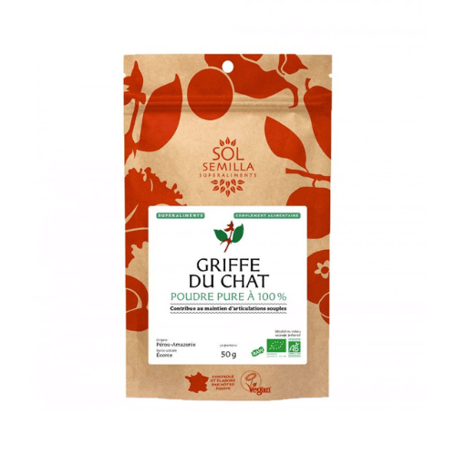 sachet hermétique de 50g de griffe du chat de la marque sol-semilla