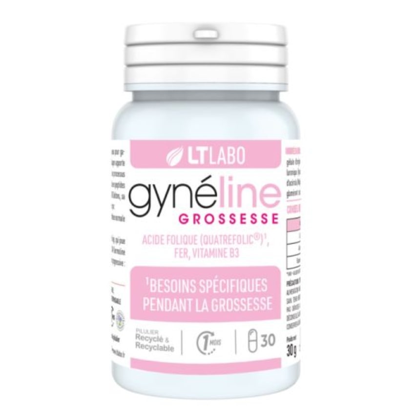 Une boite de Gynéline Grossesse de 34 gélules de la marque LT Labo