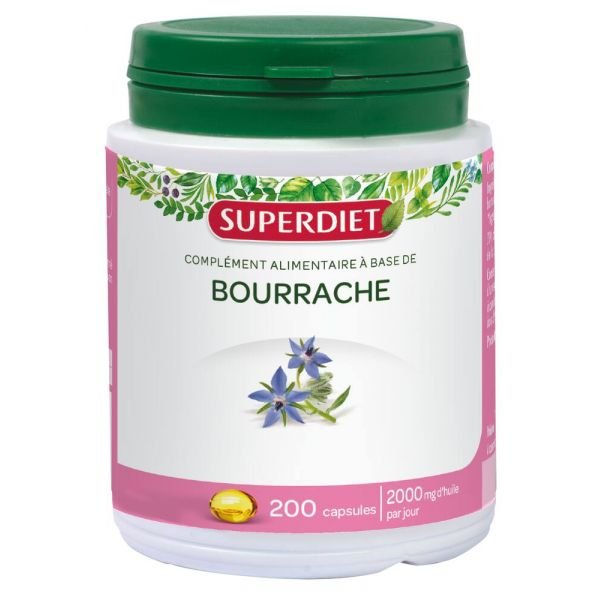 Huile De Bourrache - 200 Capsules - Superdiet