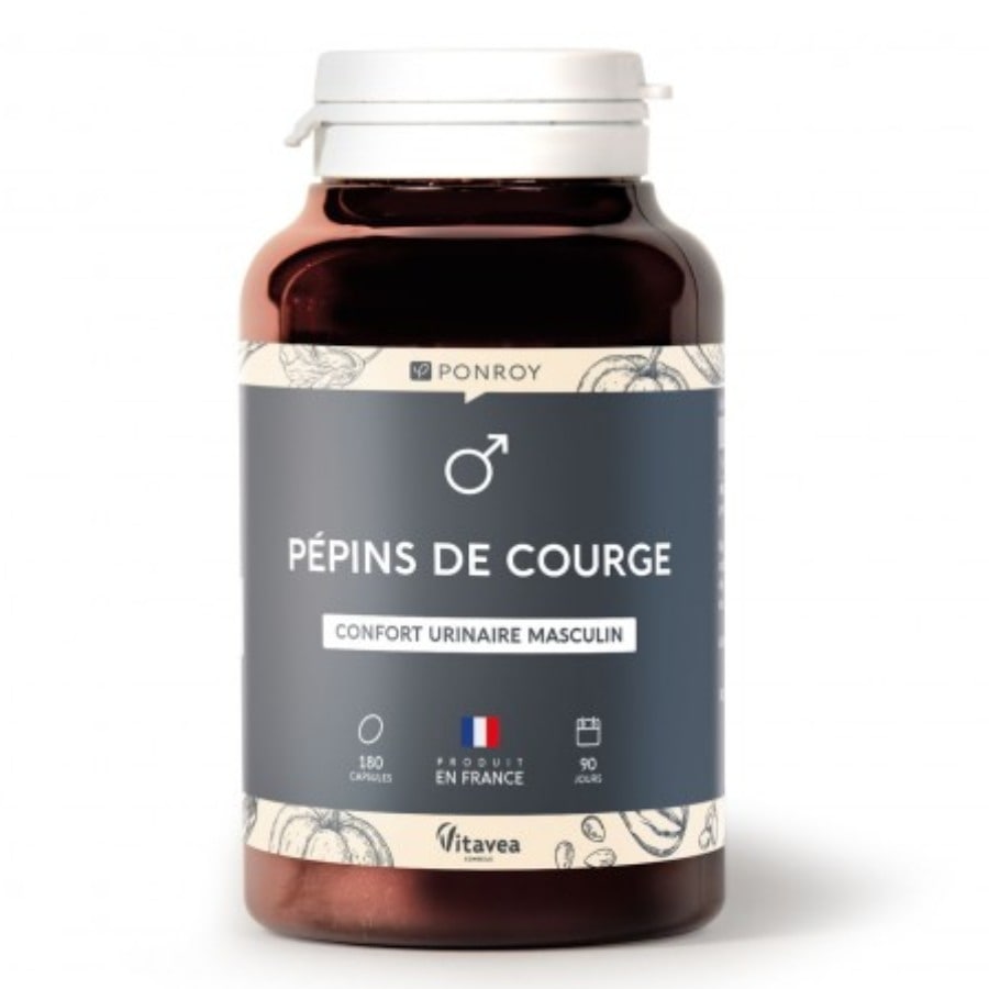 Un complément d'huile de pépins de courge bio, 60 capsules, de la marque Yves Ponroy.