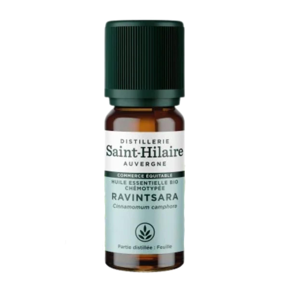 Un flacon de 10 ml d'huile essentielle de ravintsara bio de la marque saint hilaire