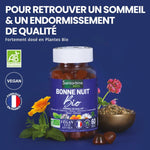 Les bienfaits du complément Bonne Nuit Bio de 60 gummies de la marque Santarome