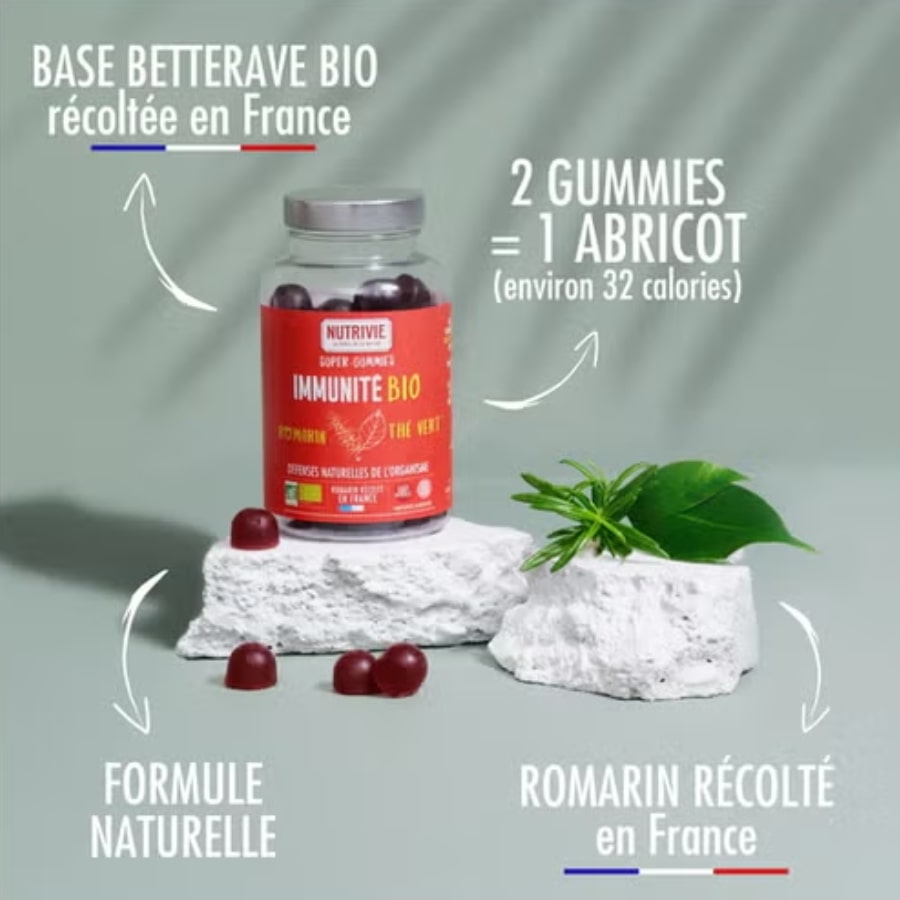 Les bienfaits et caractéristiques des Gummies Immunité Bio de la marque NutriVie