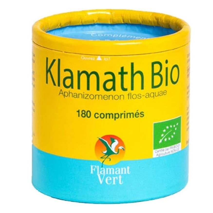 Un pot de 180 comprimés de Klamath 500 mg Flamant vert