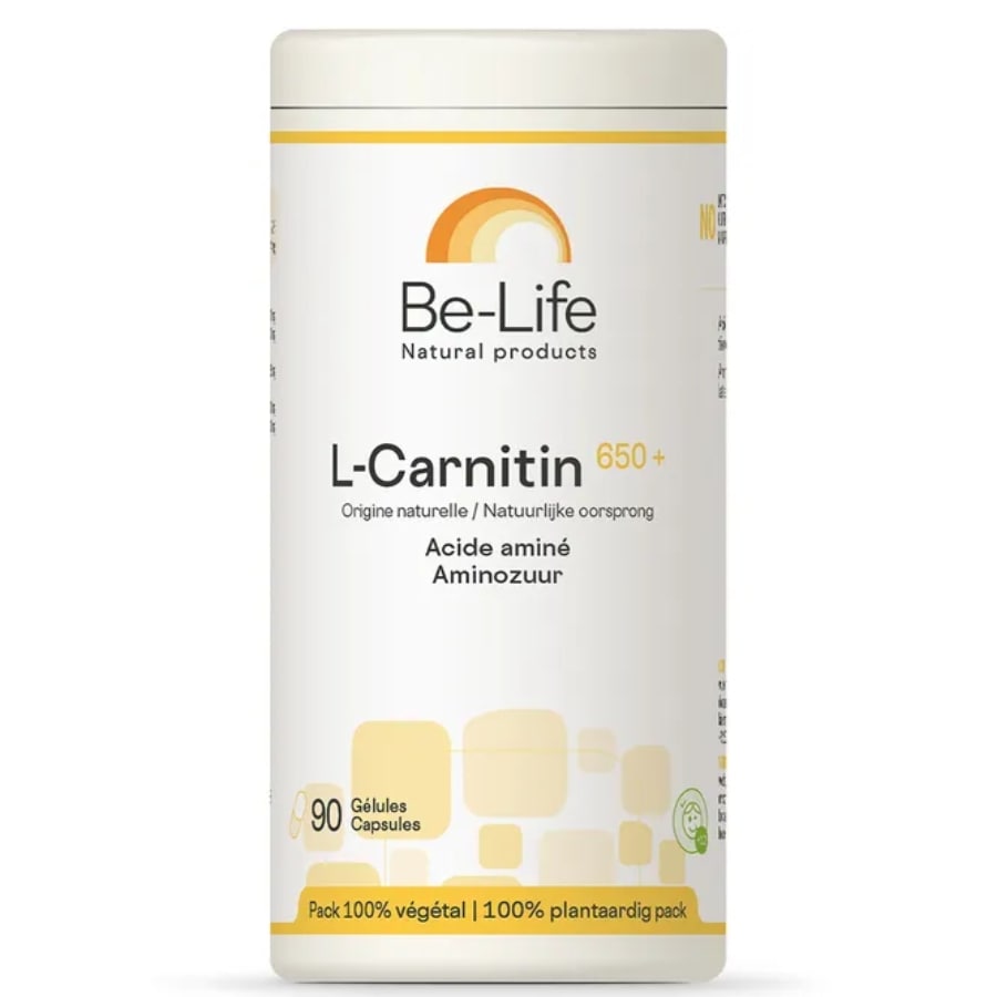 Une boite de L-carnitin 650+ de 90 gélules de la marque Be-Life.