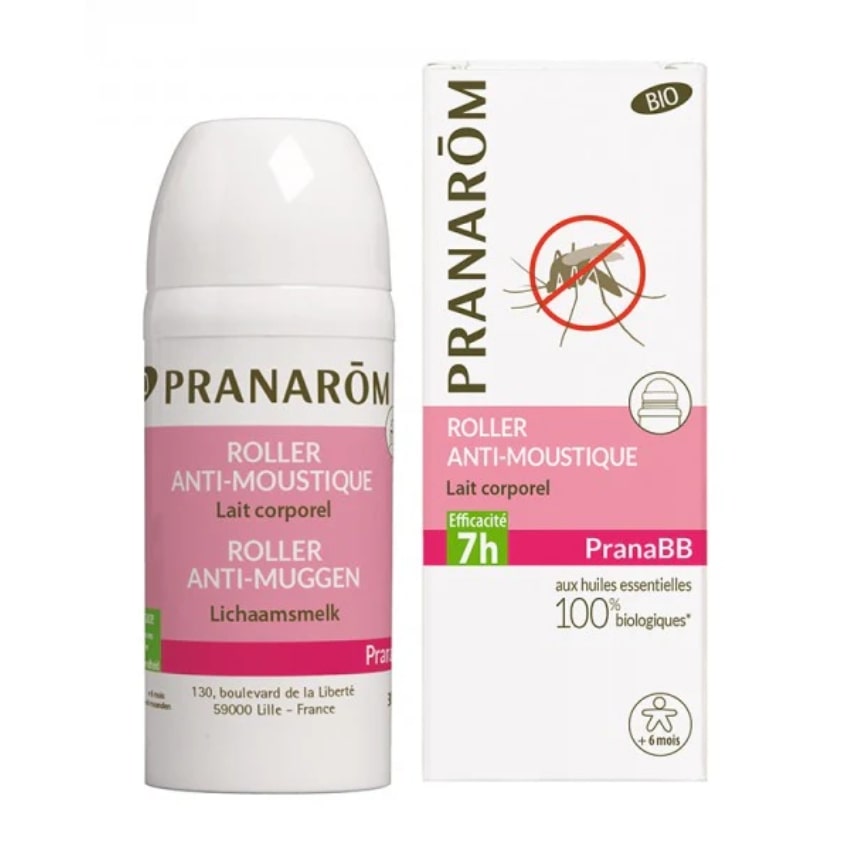 Un lait corporel bébé anti-moustiques 30 ml de la marque Pranarom