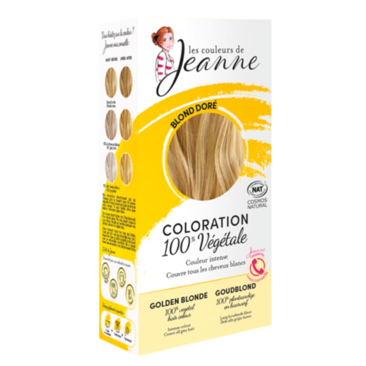 Une boîte de coloration les couleurs de jeanne blond doré