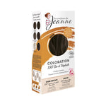 Boîte de Coloration brun 100% Végétale Les Couleurs de Jeanne, en 2 x 50g, pour une couleur naturelle et respectueuse des cheveux.