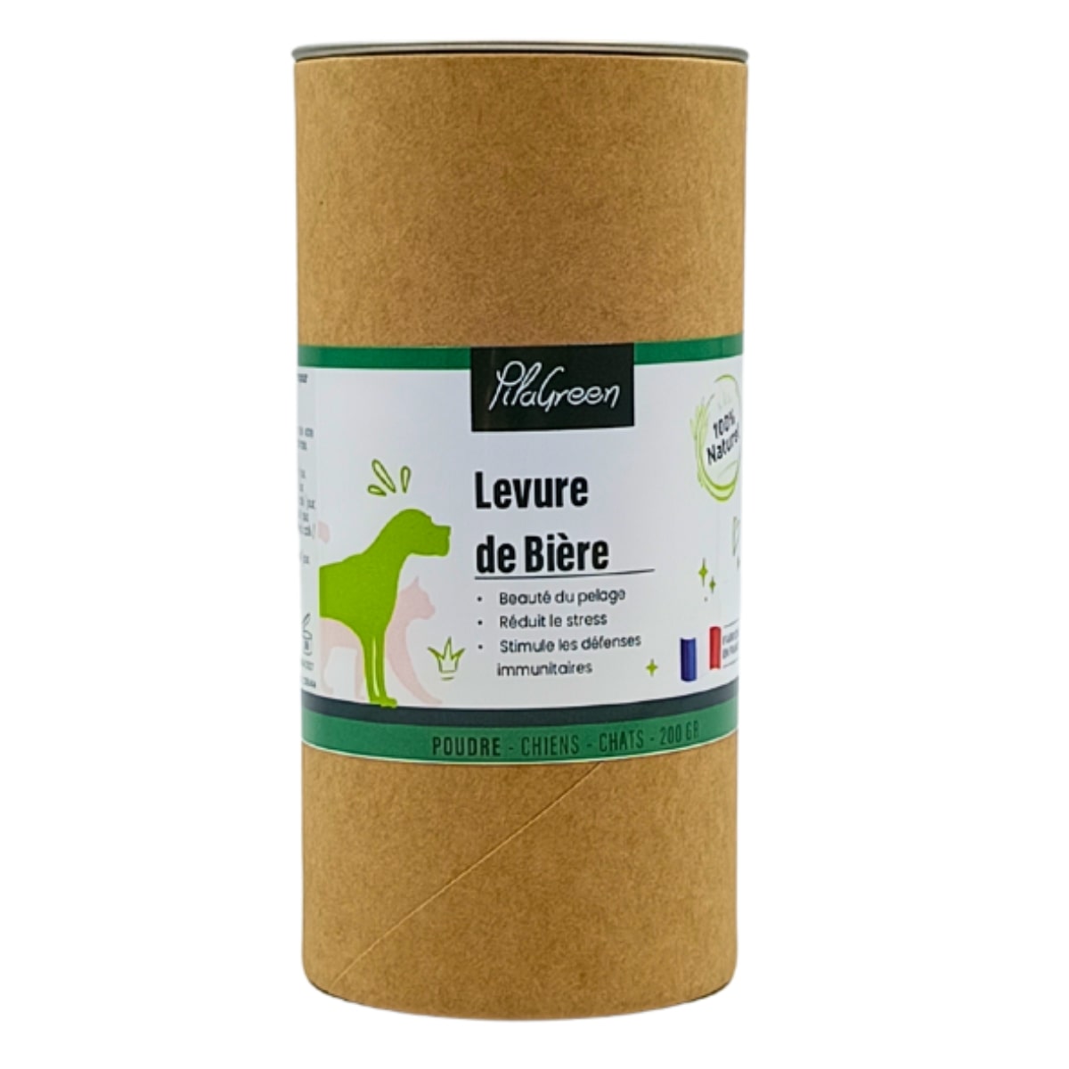 Une boite de Levure de Bière - Chien & Chat - Santé du poil - 200g - Pilagreen