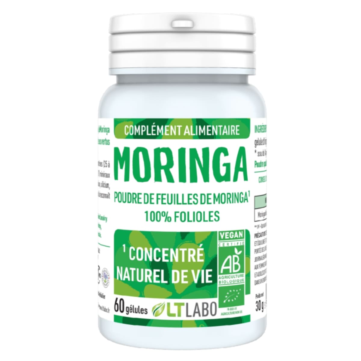 Un moringa bio concentré de la marque LT Labo en 60 comprimés