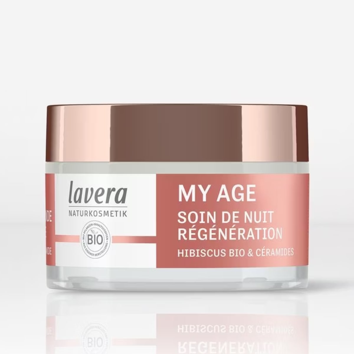 Un pot de 50 ml de Soin de Nuit Régénérant "My Age" de Lavera