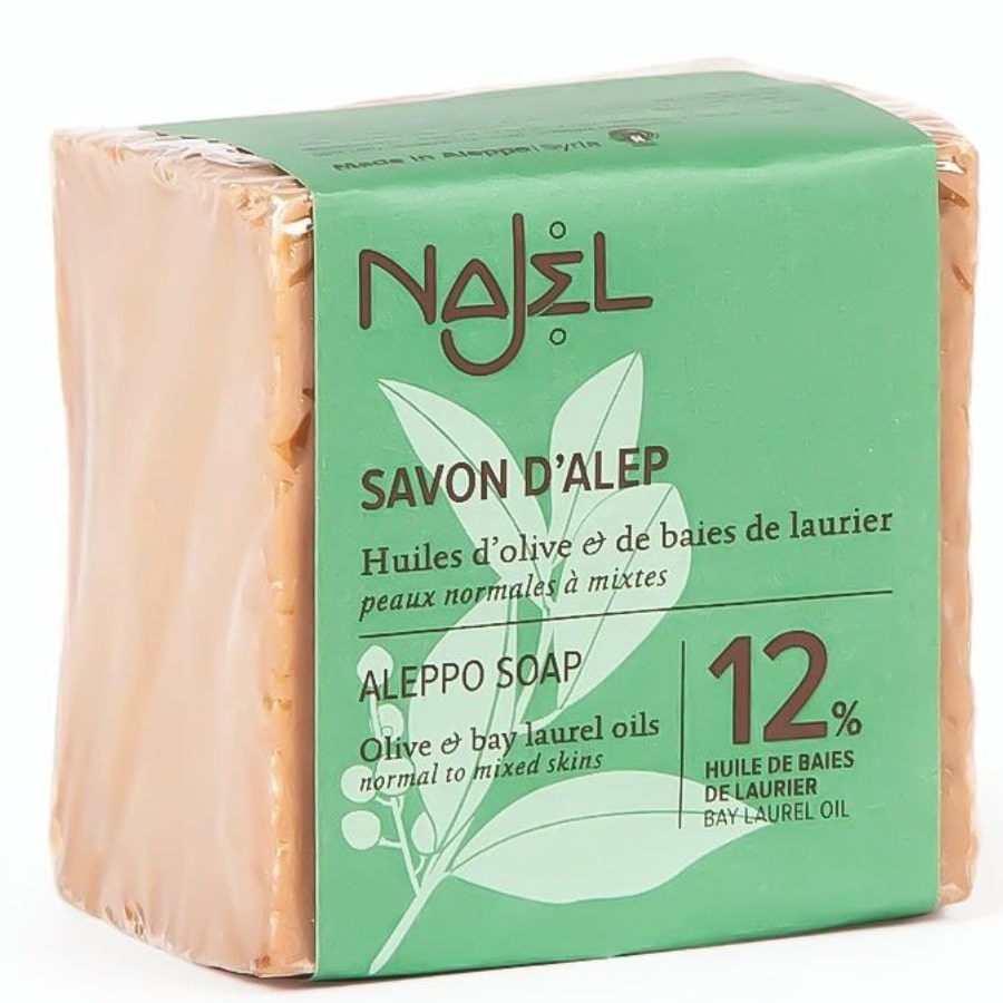 Un savon d'alep avec 12% d'huile de baies laurier de la marque Najel en 200g