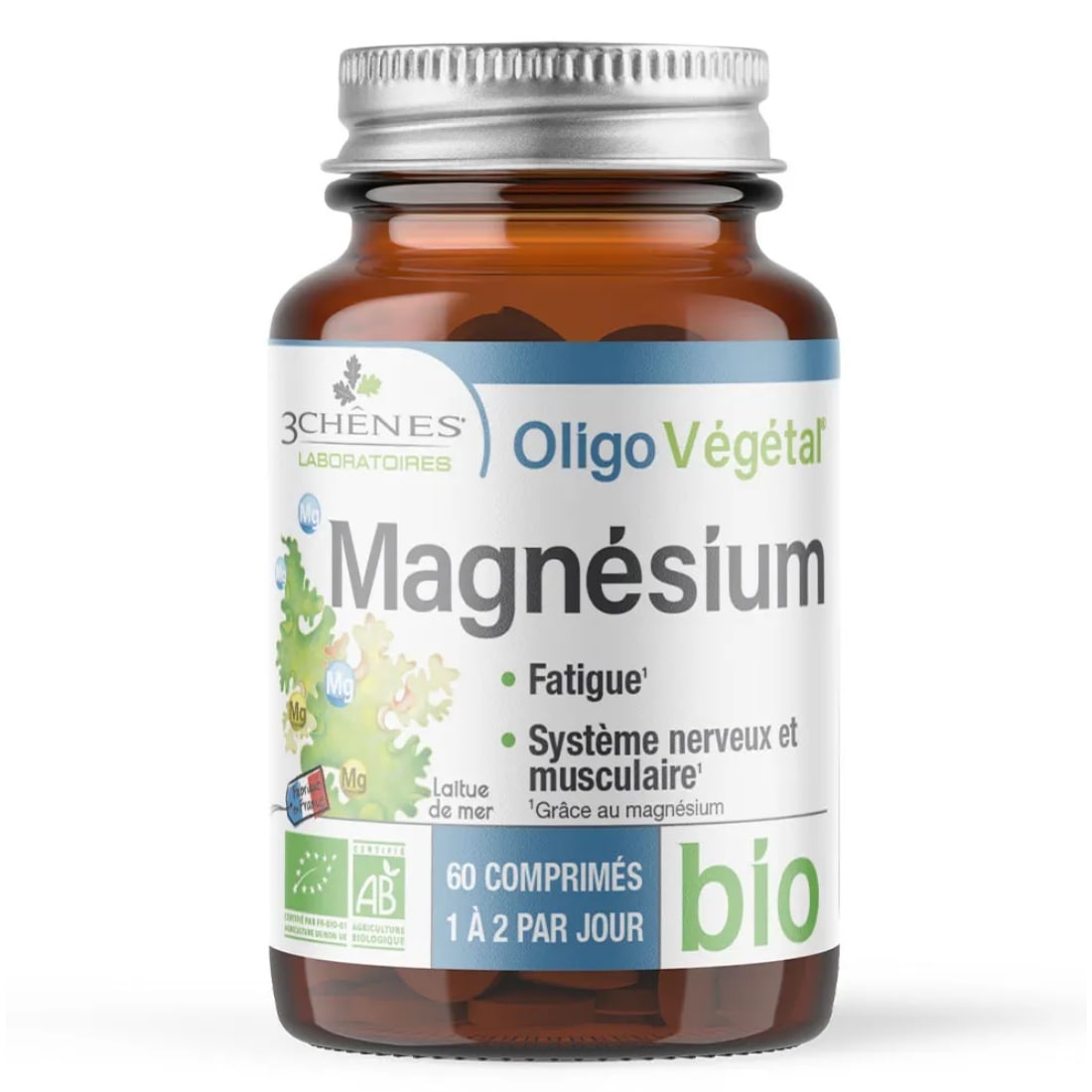 Un Oligovegetal Magnésium Bio de 60 comprimés de la marque 3 Chênes.