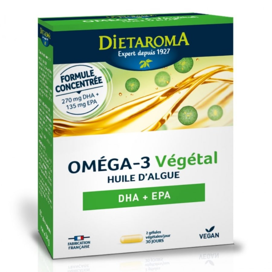 Oméga 3 Végétal Huile D'algue - 60 Gélules - Dietaroma