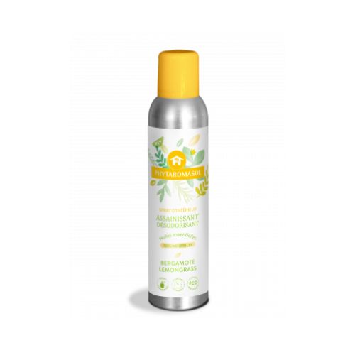 Spray aérosol de 250ml assainissant désodorisant phytaromasol parfum bergamote lemongrass de la marque dietaroma