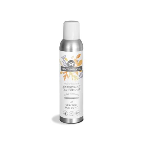 Spray aérosol de 250ml assainissant désodorisant phytaromasol parfum verveine bois de hô de la marque dietaroma