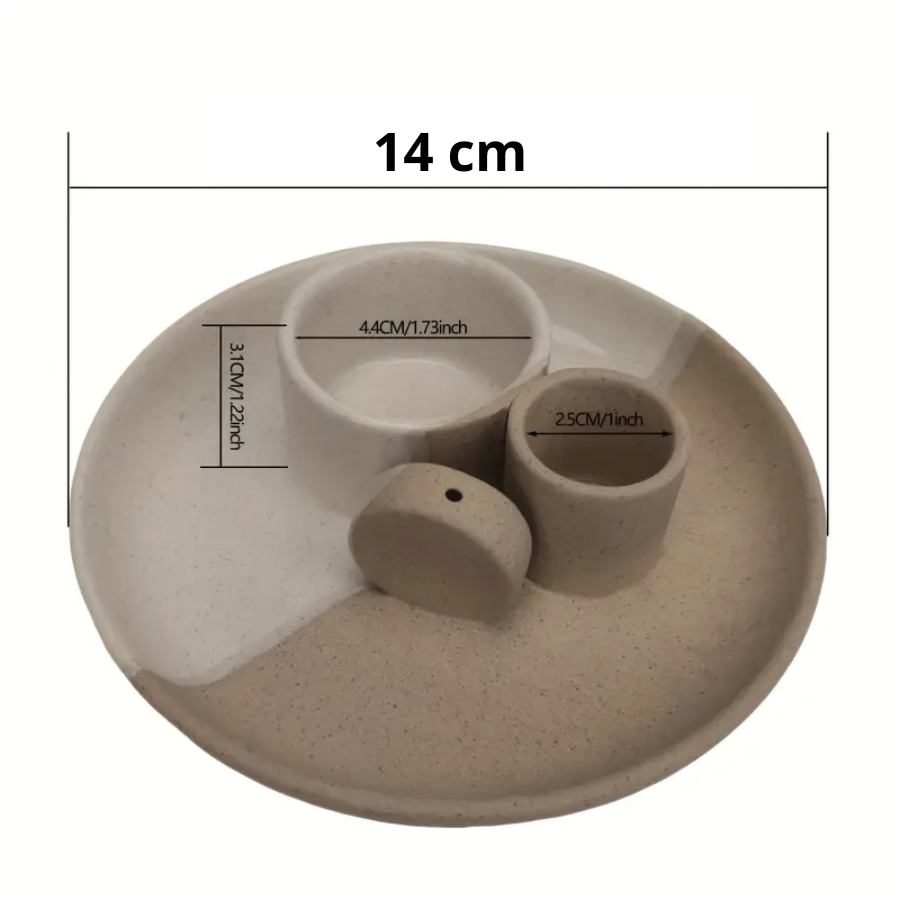 Dimensions du Porte-Encens 3-en-1 en Céramique