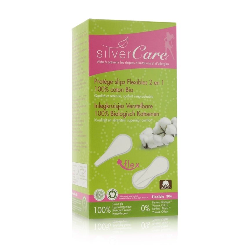 Une boite de protège-slips de 30 unités en coton bio de la marque Silver Care