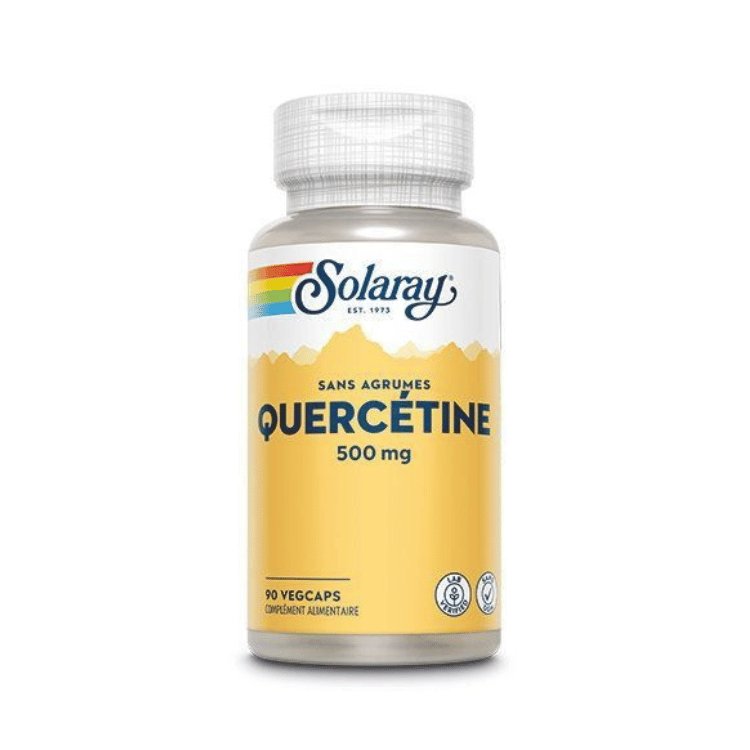 Boîte de 60 gélules de quercétine 500mg de la marque Solaray