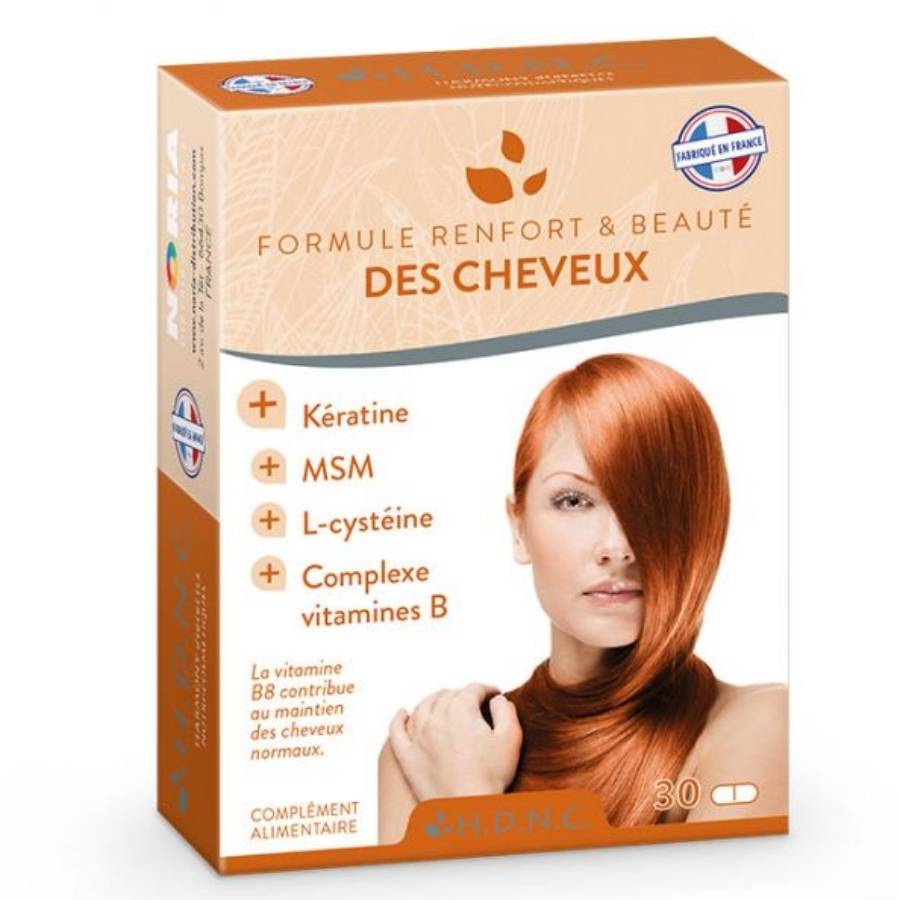 Un complément Renfort et Beauté des Cheveux de 30 comprimés de la marque Harmony Dietetics