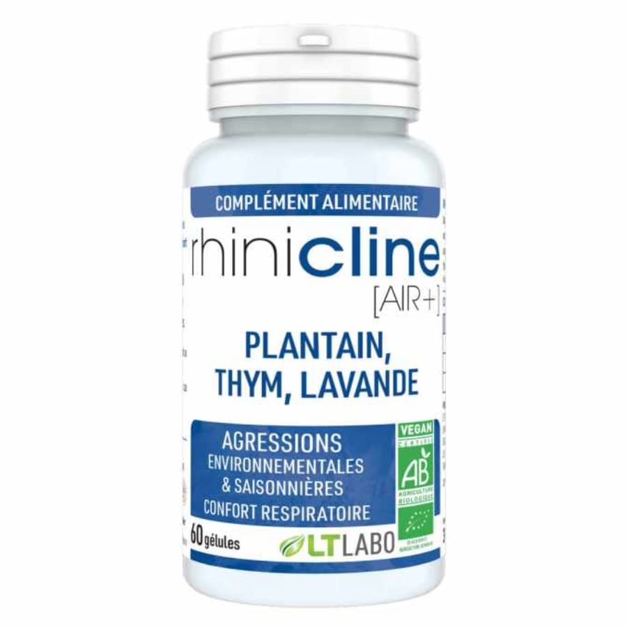 Une boite de Rhinicline Air + Bio de 60 capsules de la marque LT Labo