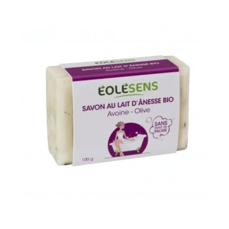 Barre de 100g de savon Eolesens au lait d'ânesse bio avoine et olive