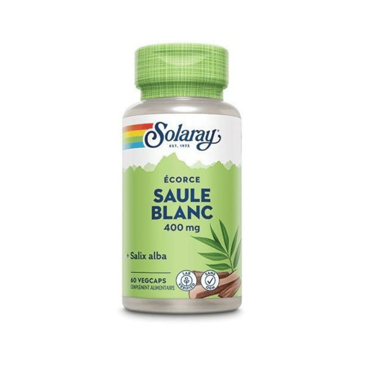 Boîte de 60 gélules de Saule blanc 400mg de la marque Solaray