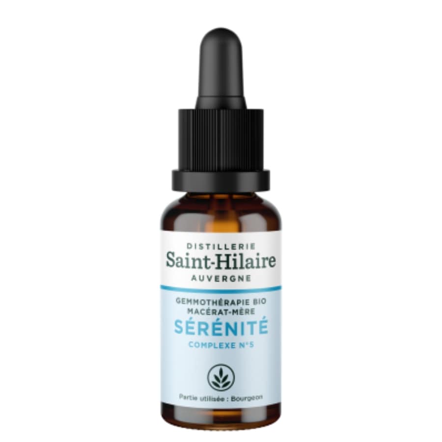 Synergie de 3 Macérats de Bourgeons Bio : Sérénité de la distillerie Saint Hilaire en 30ml.