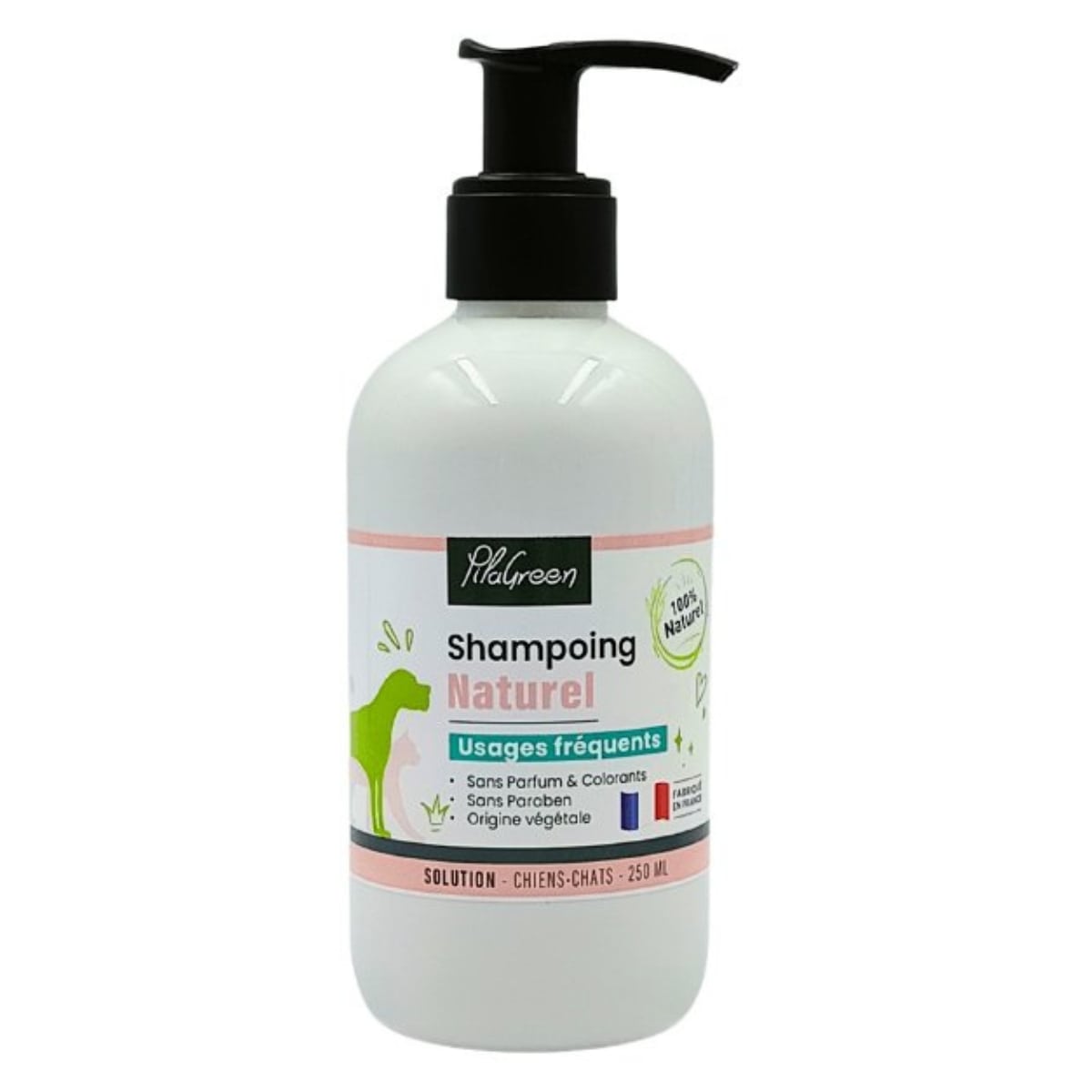 Un Shampooing Chien et Chat Usage Fréquents de 250ml de la marque Pilagreen