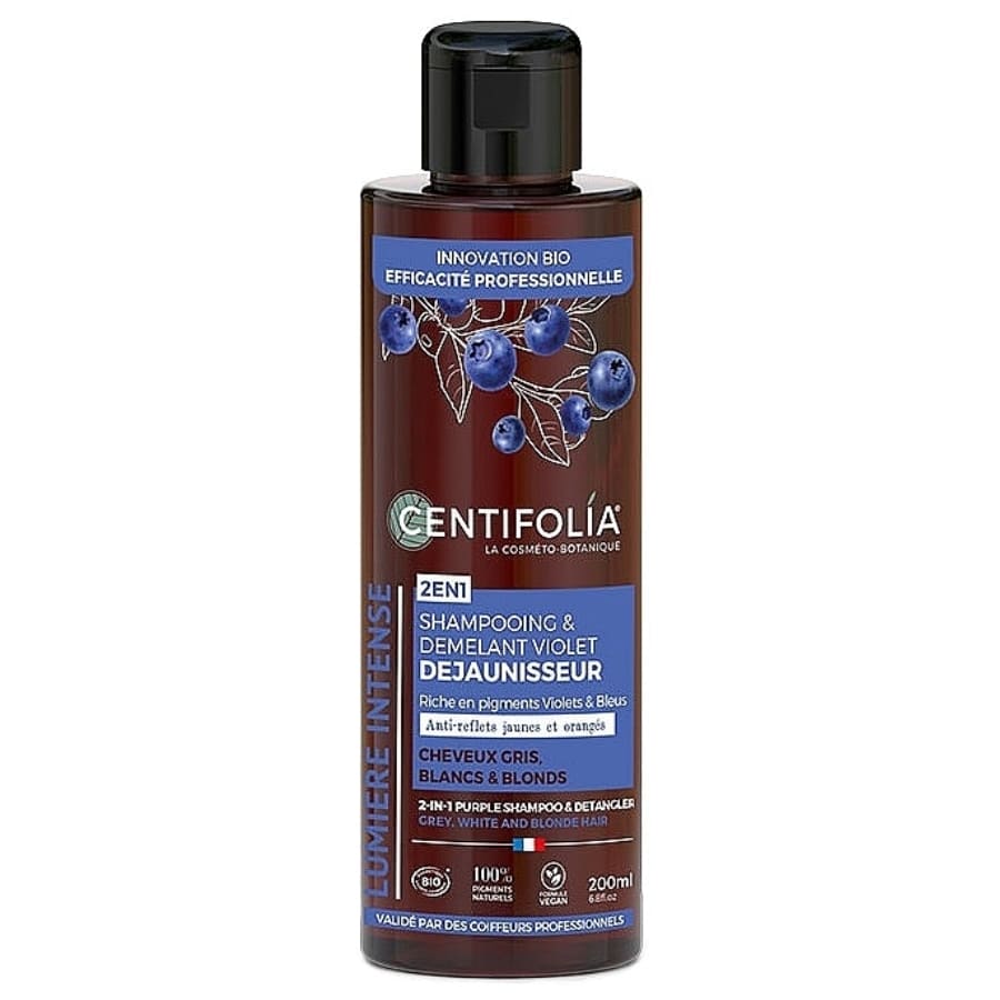 Un shampooing 2en1 démêlant et déjaunisseur de 200 ml de la marque Centifolia