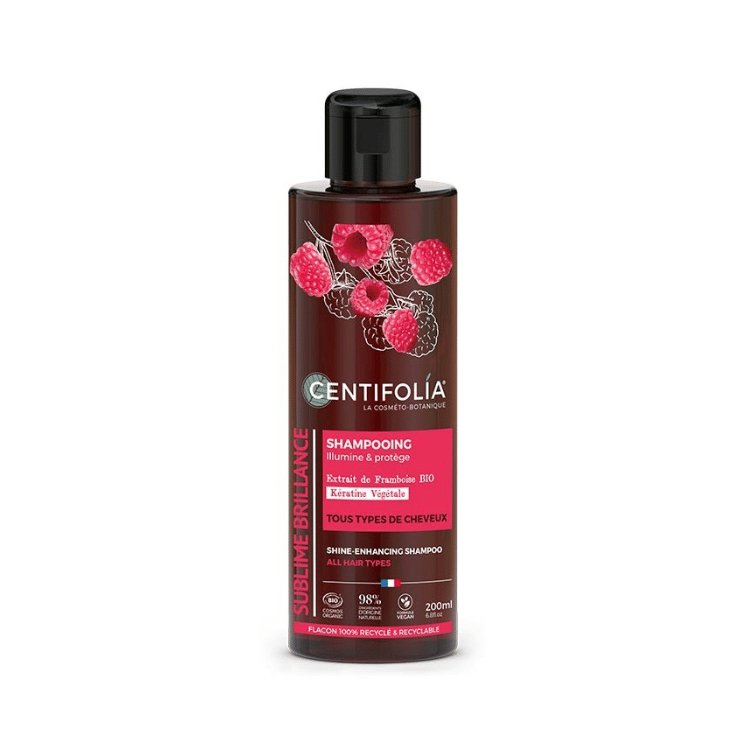 Un shampooing brillance de 200ml pour tous types de cheveux de la marque Centifolia