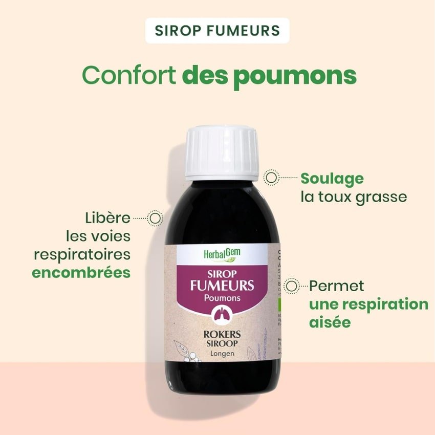 Les bienfaits du Un Sirop des Fumeurs Bio HerbalGem de 250ml