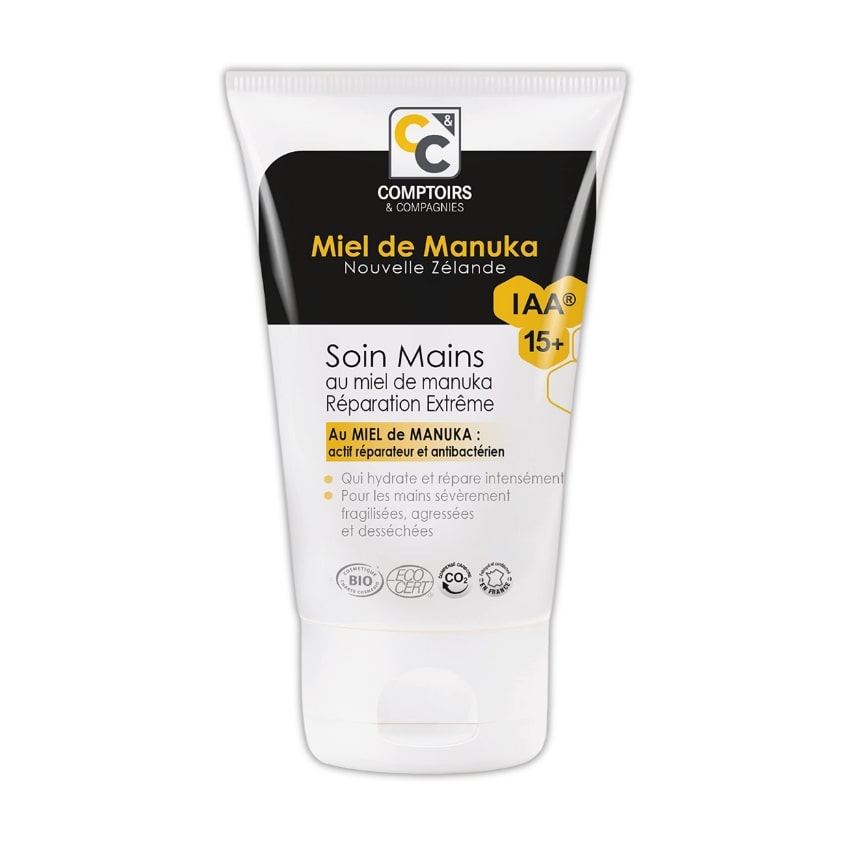 Un tube de Soin Mains Bio au Miel de Manuka IAA 15+ Réparation Intense Comptoirs et Compagnies