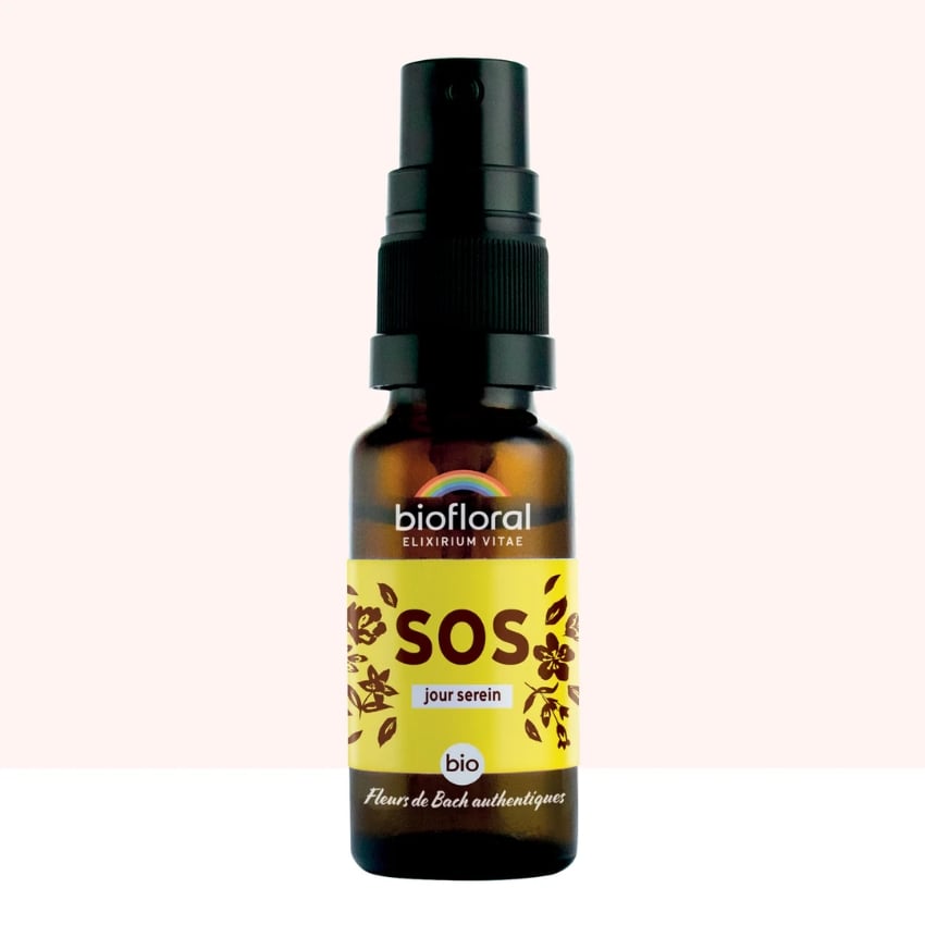 Un Spray Bio  SOS jour serein aux Fleurs de Bach 20 ml de Biofloral