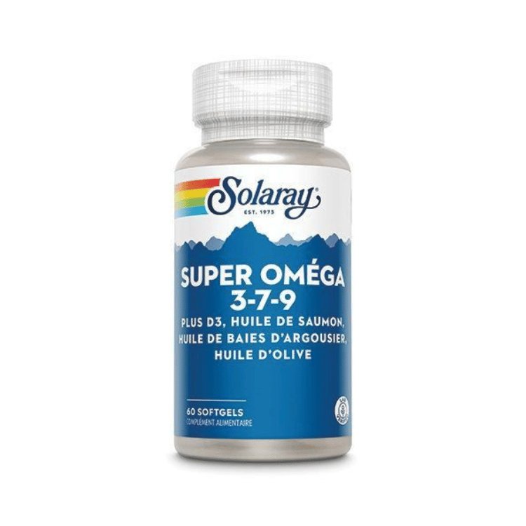 Boîte de 60 capsules de super oméga 3-7-9 de la marque Solaray