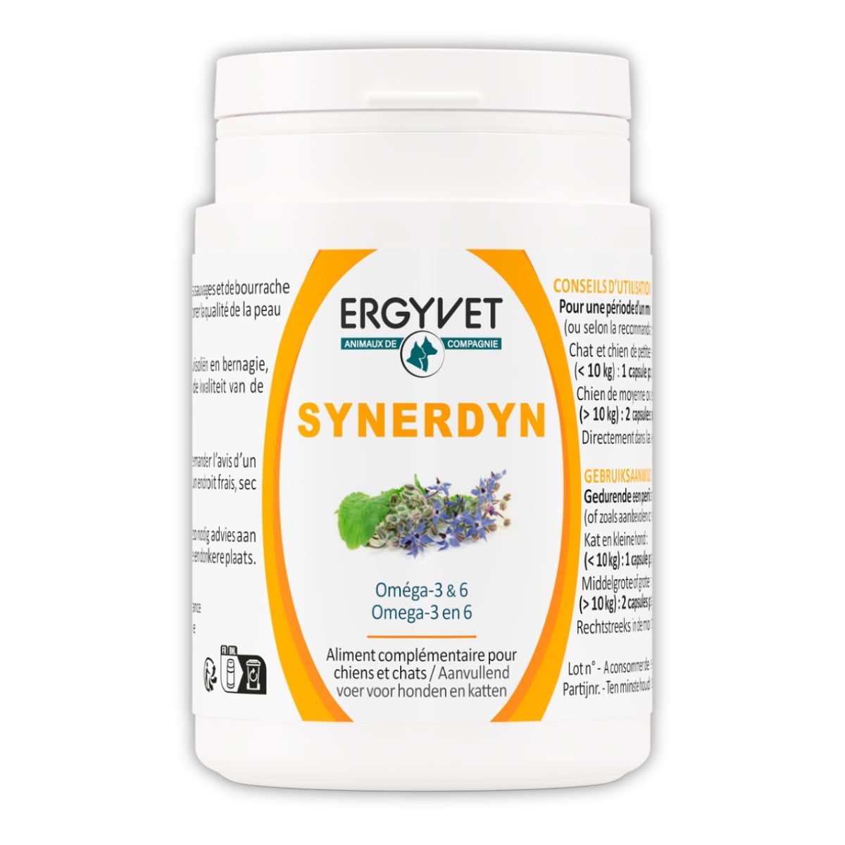 Une boîte de 60 capsules de Synerdyn de la marque Ergyvet 